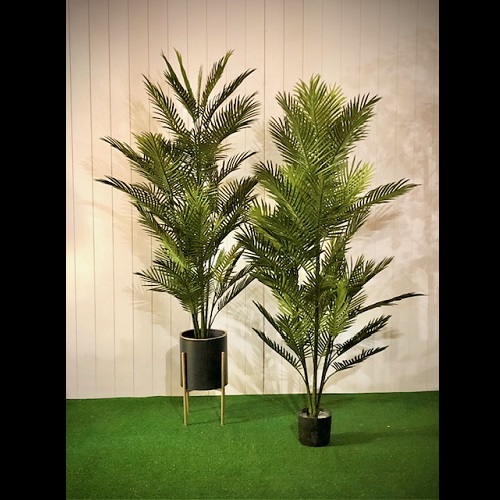Robellini Palm Pair - Artificial Trees & Floor Plants - Green plastic artificial fern tree